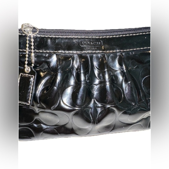 Coach VTG Y2K Monogram Patent Black Leather Wristlet Coin Purse NO WRIST STRAP - Picture 14 of 14